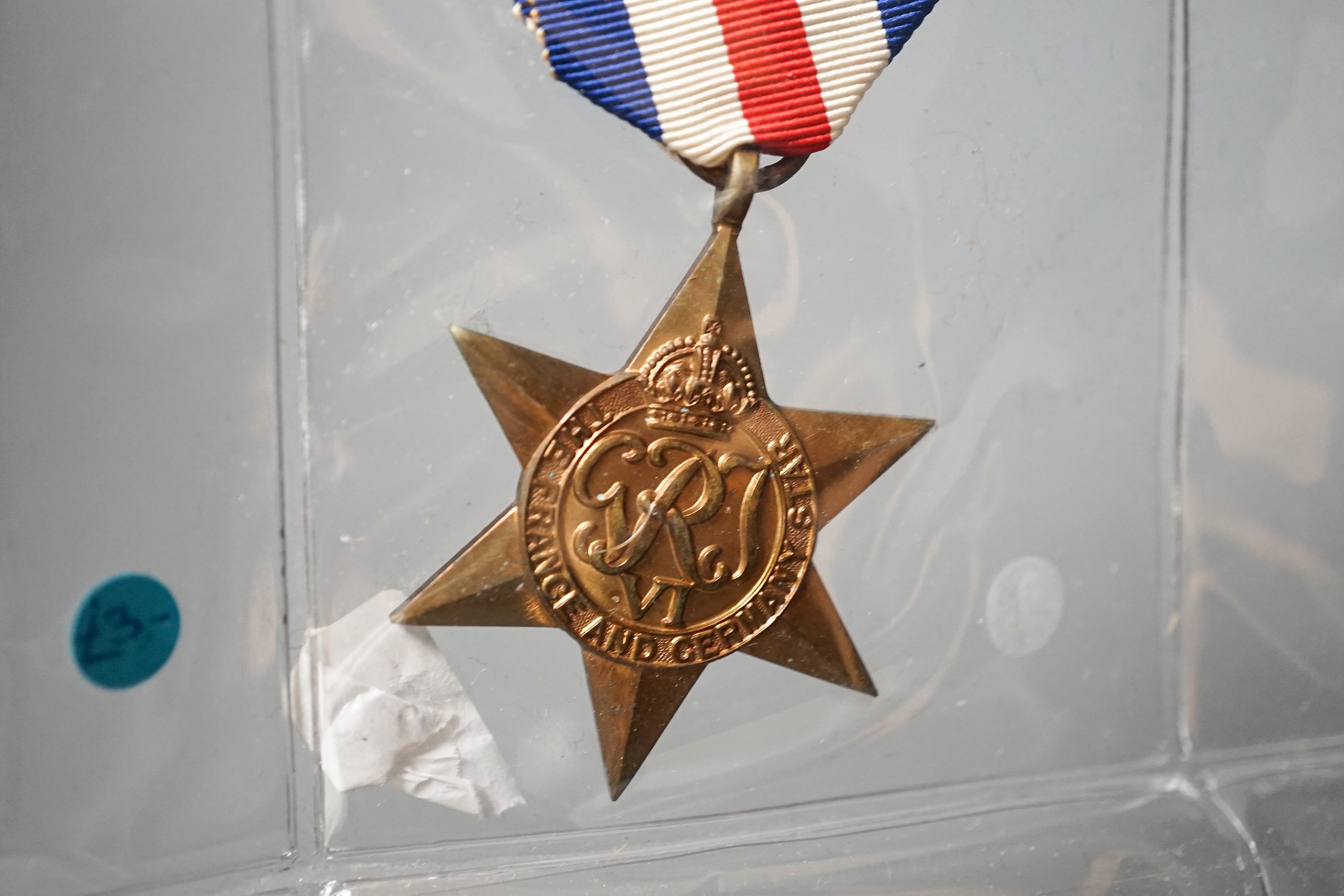 Fifteen unnamed WW2 medals to include Aircrew Europe star, 1939-1945 star (two), the Africa star, the Pacific, the Burma star, The Italy star (two), the Defence medal (two), France and Germany star, Canadian silver Defen